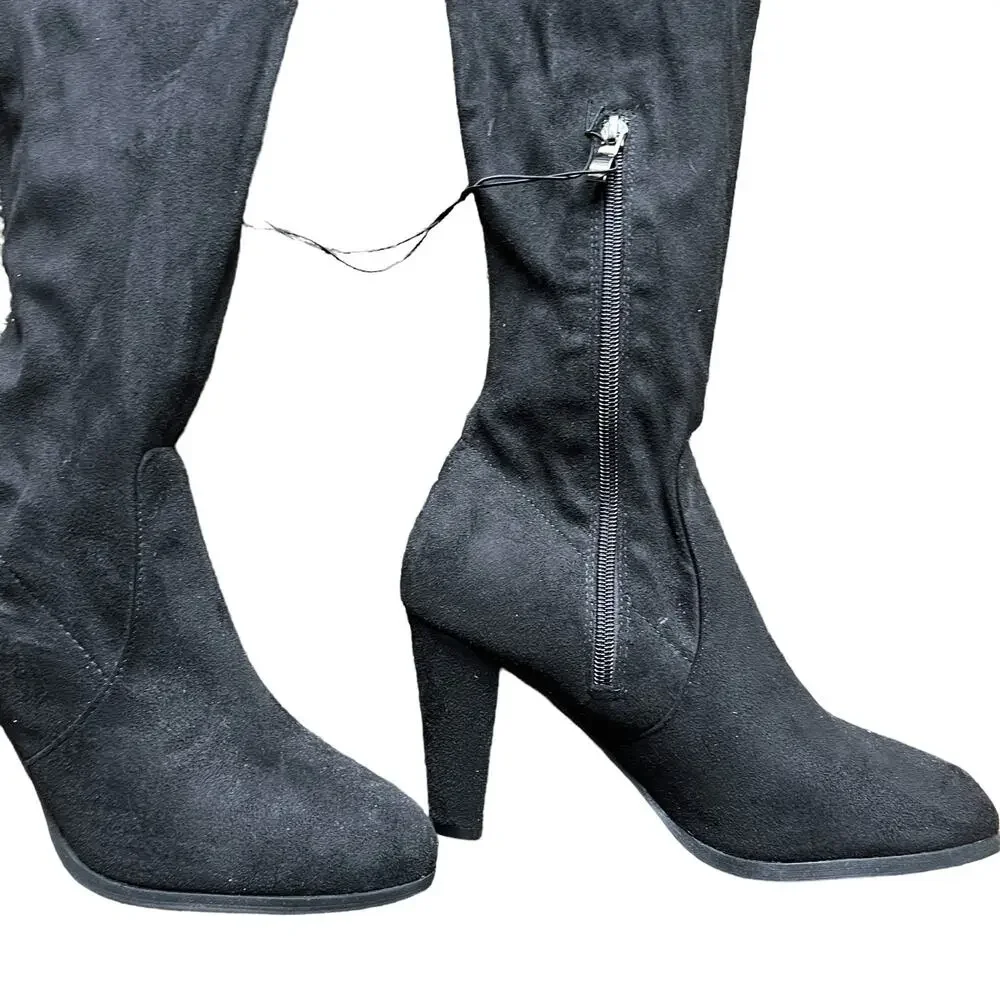 Catherine Malandrino Monarch Heeled Over The Knee Boots 8.5 Black New